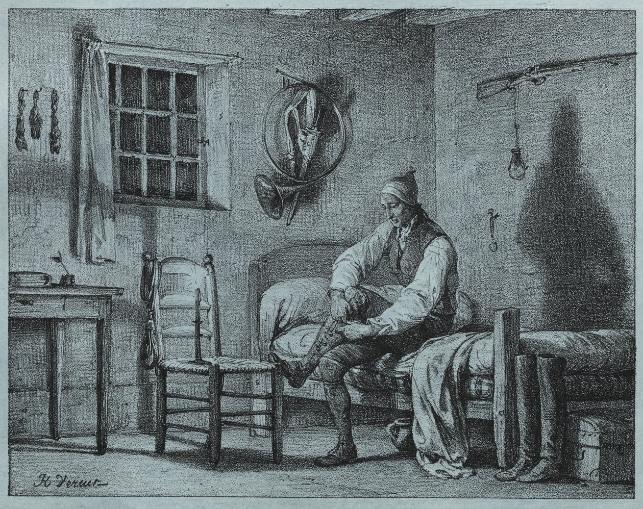 El sirviente de Limier levantándose de la cama de Emile Jean Horace Vernet