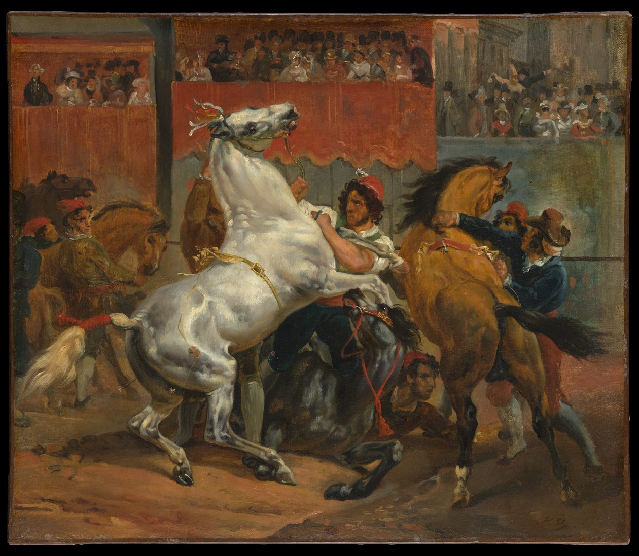La salida de la carrera de los caballos sin jinete de Horace Vernet