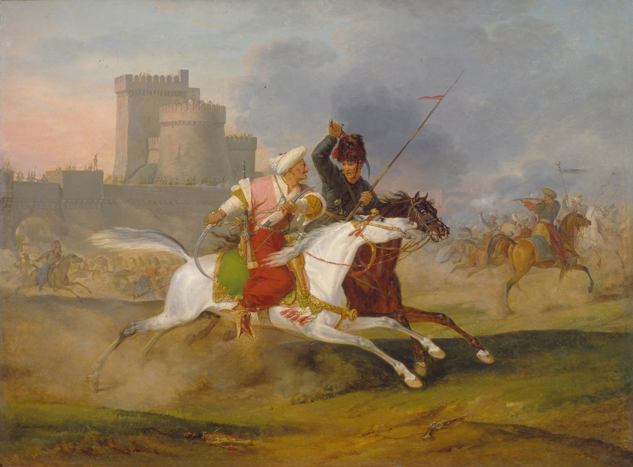 Turco y cosaco, 1809 de Emile Jean Horace Vernet