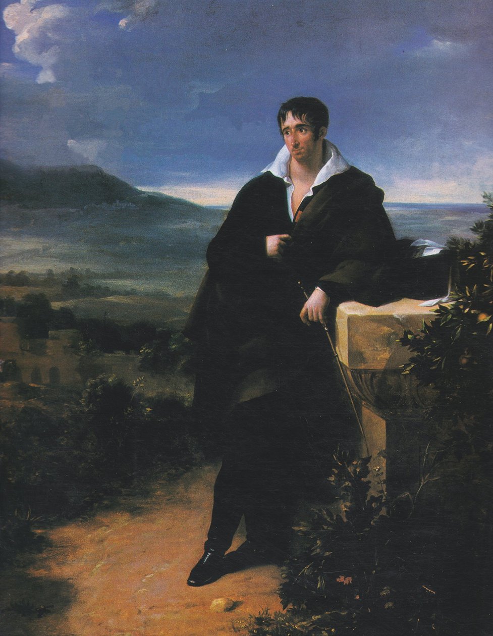 Retrato de cuerpo entero de Camille de Tournon en la campiña romana de Hortense Haudebourt Lescot