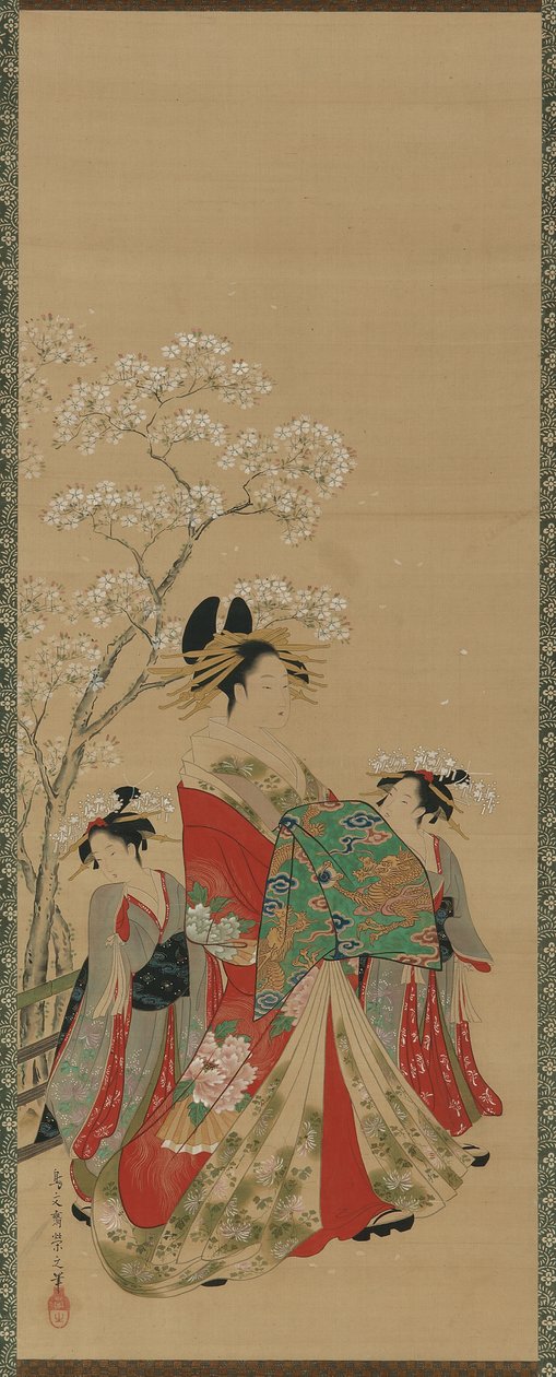Bellezas de las Estaciones - Primavera, Periodo Edo, finales del siglo XVIII-principios del XIX de Hosoda Eishi