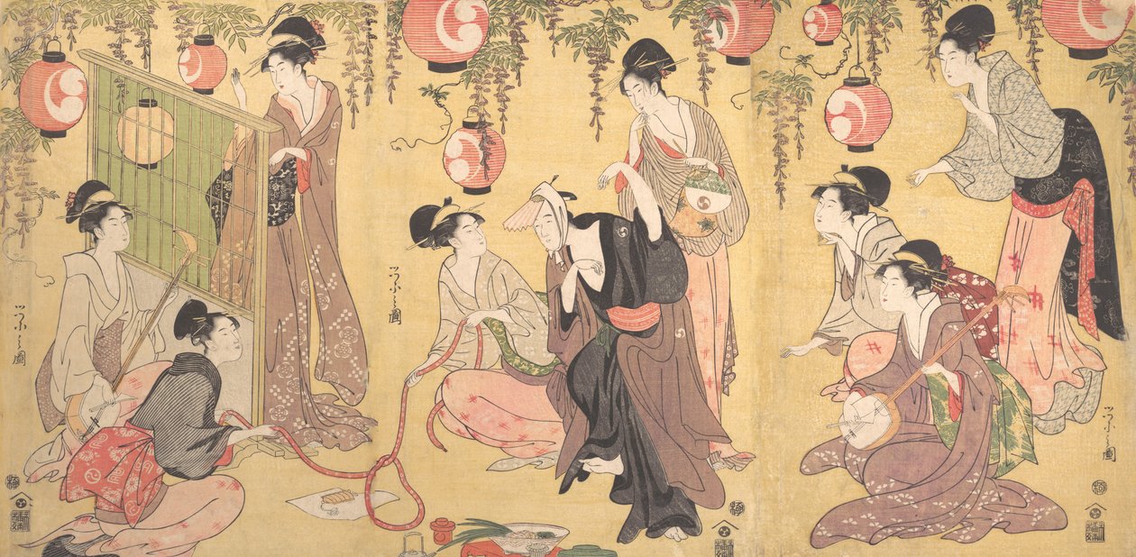 Una parodia de Yuranosuke en los barrios de placer, ca. 1797 de Hosoda Eishi