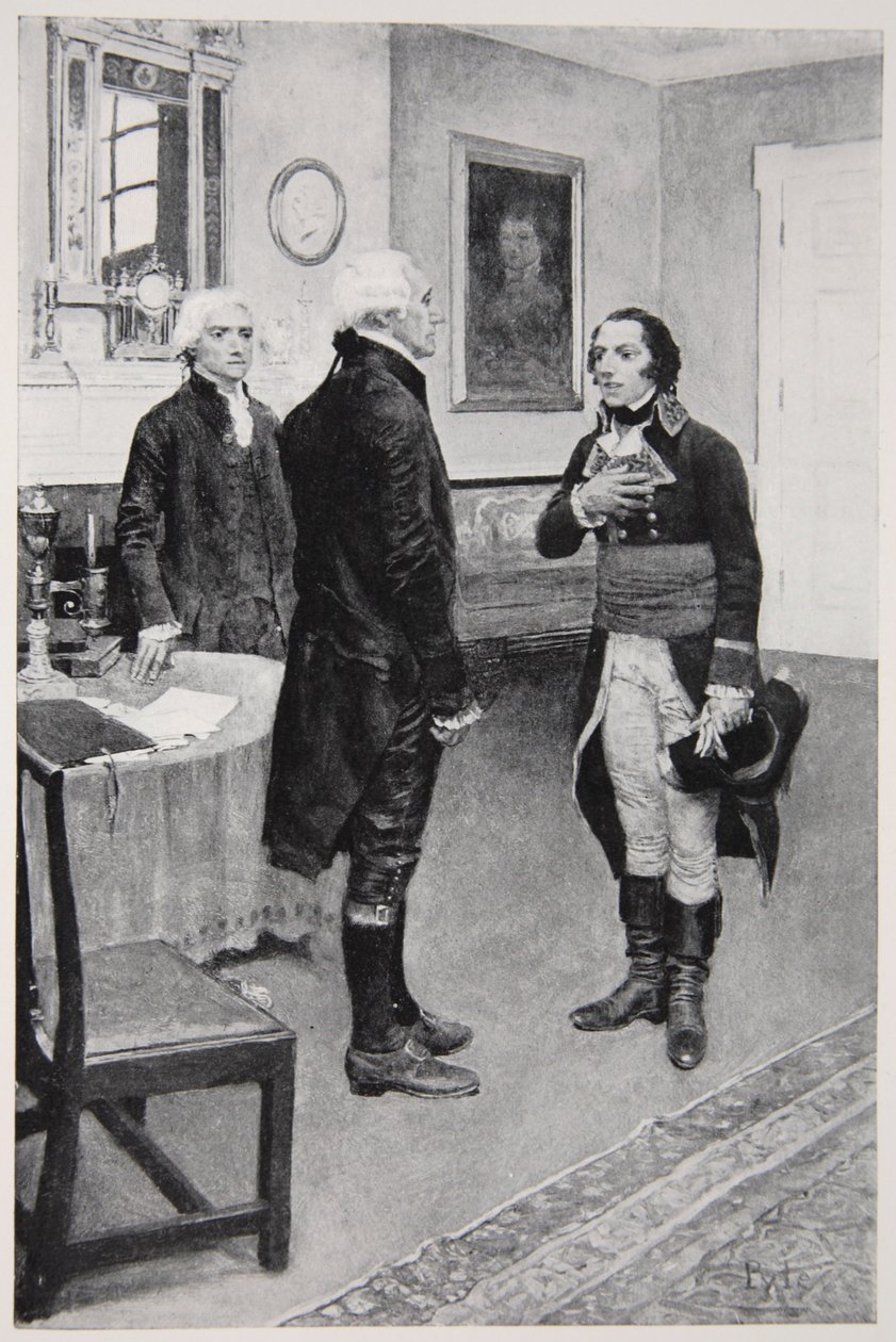 El Ciudadano Genet presentado formalmente a Washington, 19 de abril de 1793 de Howard Pyle