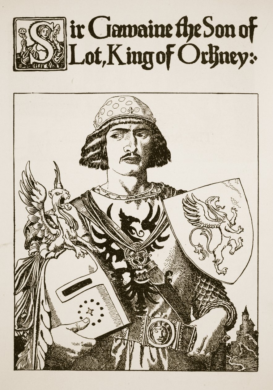 Sir Gawaine el Hijo de Lot, Rey de Orkney, ilustración de 
