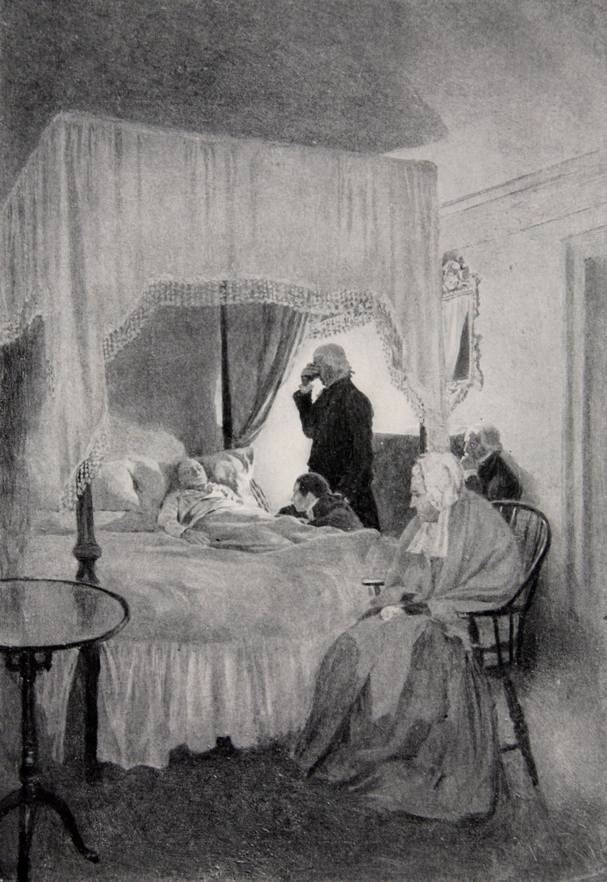 La muerte de Washington en Mount Vernon, 14 de diciembre de 1799 de Howard Pyle