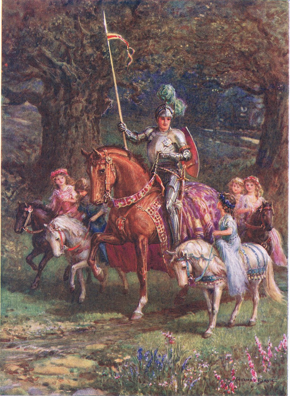 Bajo la guía de San Patricio, de "San Patricio de Irlanda", Los siete campeones de la cristiandad, por Rose Yeatman Woolf, publicado por Raphael Tuck de Howard Davie