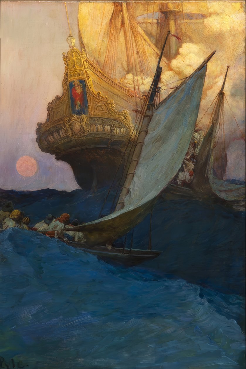 Ataque a un galeón de Howard Pyle
