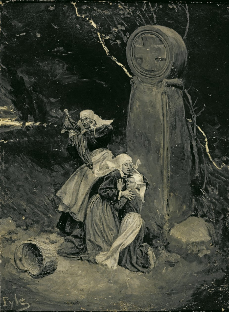 Campesinos bretones en una cruz de camino, de "El perdón de Santa Ana de Auray" de William Perry Northrup, publicado en Scribner