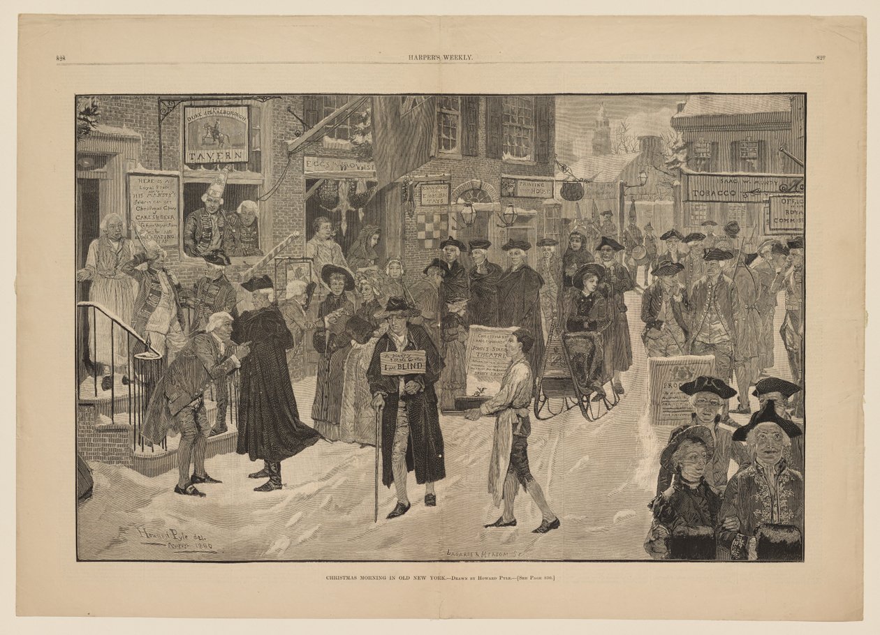 Mañana de Navidad en la antigua Nueva York de Howard Pyle