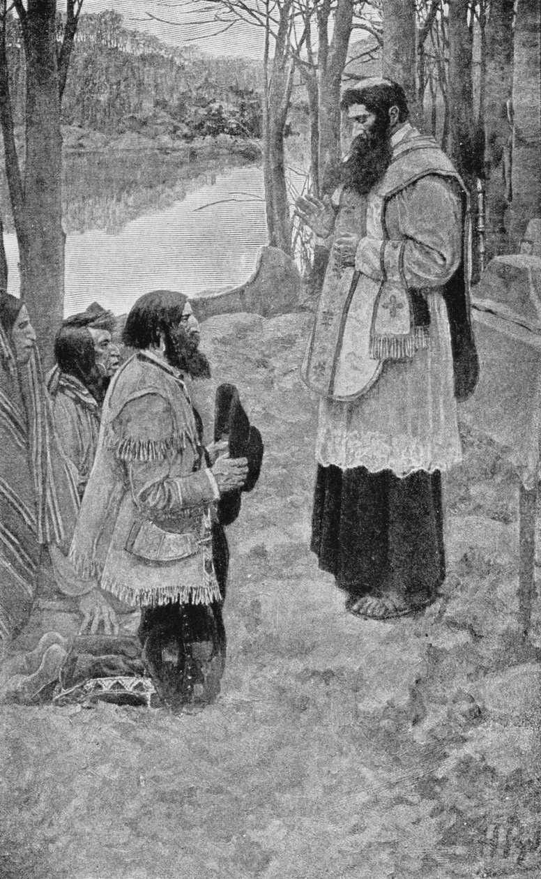El padre Hennepin celebrando misa, ilustración de 