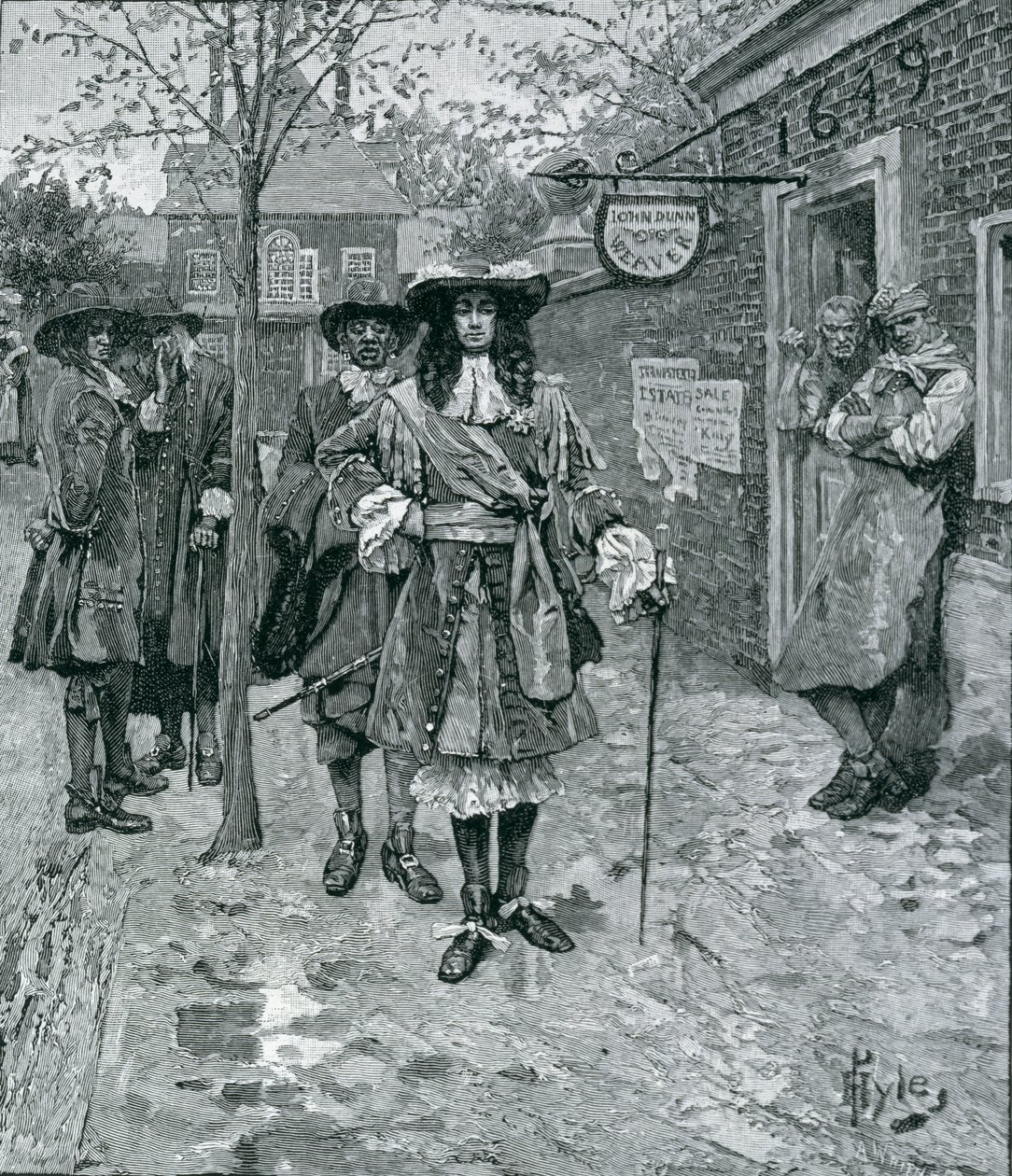 Gobernador Andros y el pueblo de Boston, grabado por A. Whitney, de Harper
