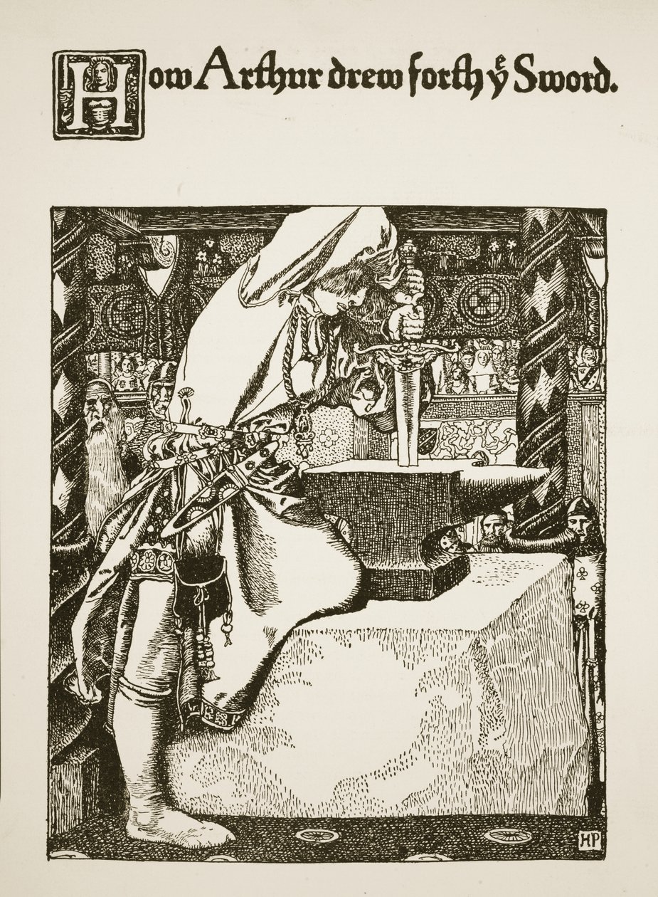 Cómo Arturo sacó la espada, ilustración de 