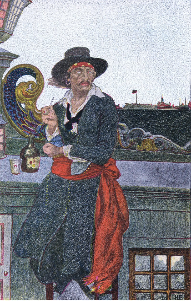 Kidd en la cubierta del Adventure Galley, de Howard Pyles Book of Pirates publicado por Harper & Bros, 1921 de Howard Pyle