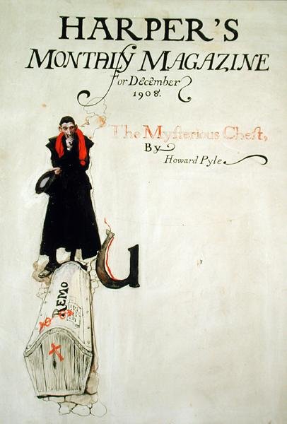 Pieza de cola de "The Mysterious Chest" de Howard Pyle, publicada en Harper