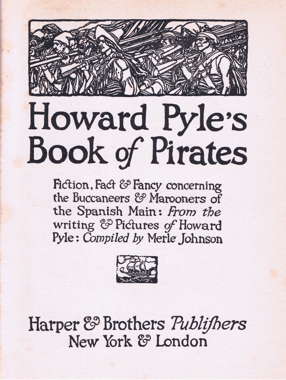 Página del título, de El Libro de Piratas de Howard Pyle publicado por Harper & Bros, 1921 de Howard Pyle