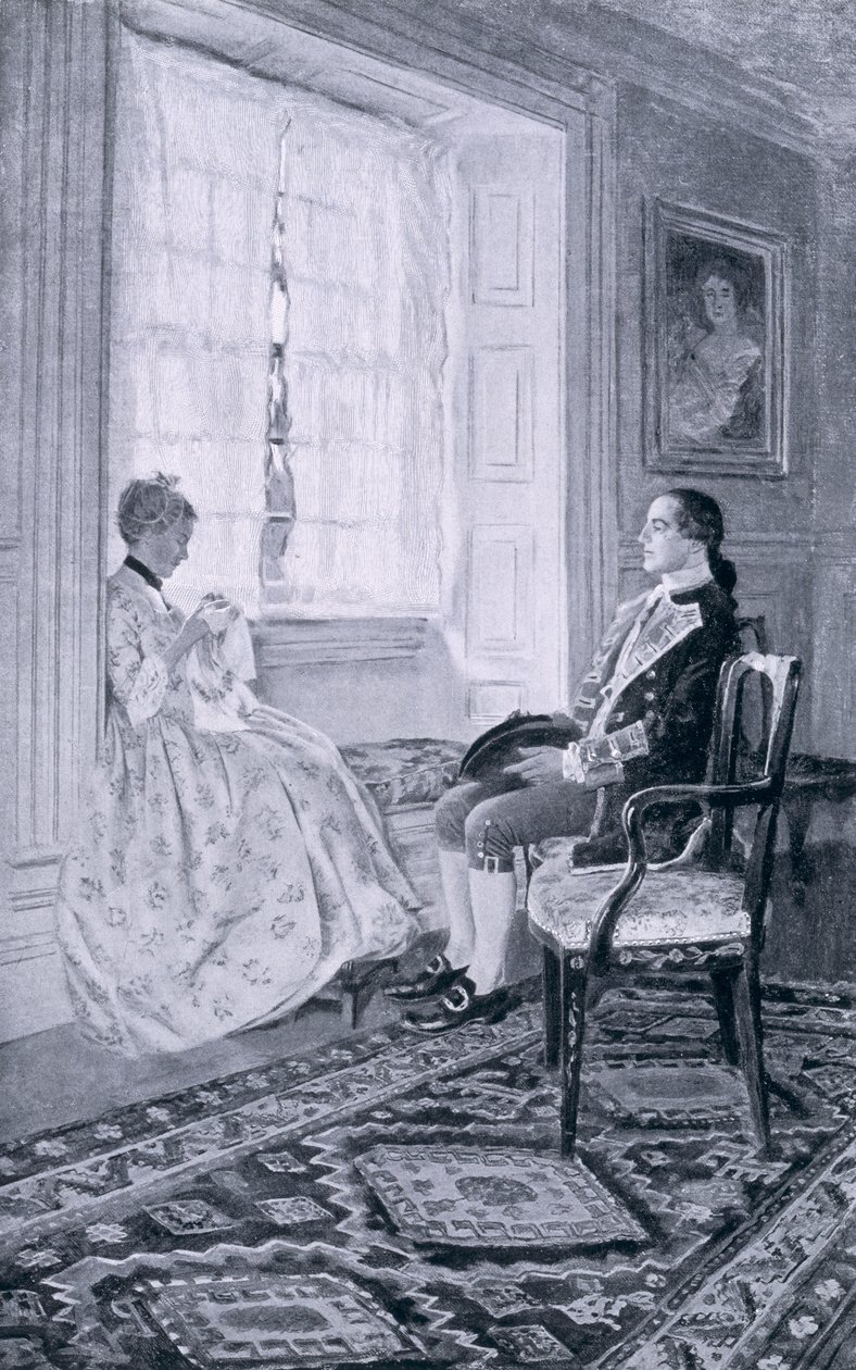 Washington y Mary Philipse, ilustración de 