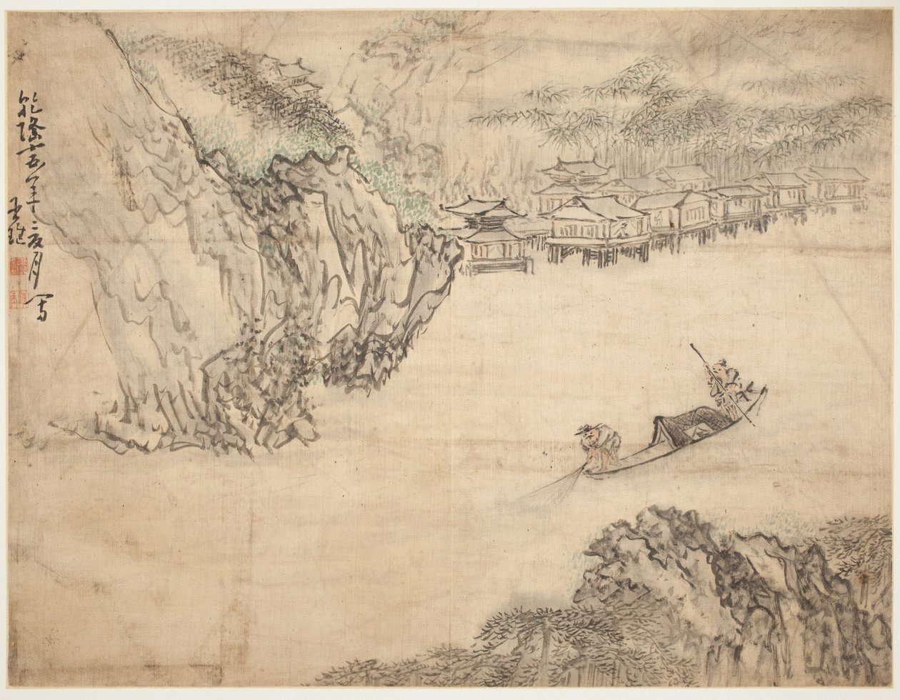 Paisajes y figuras: Paisaje de Huang Shen