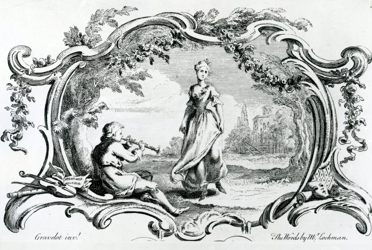 Flautista y mujer de Hubert Francois Gravelot