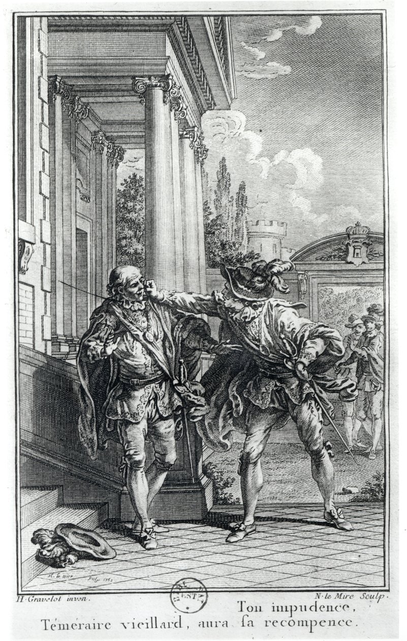 Escena de lucha, ilustración para 
