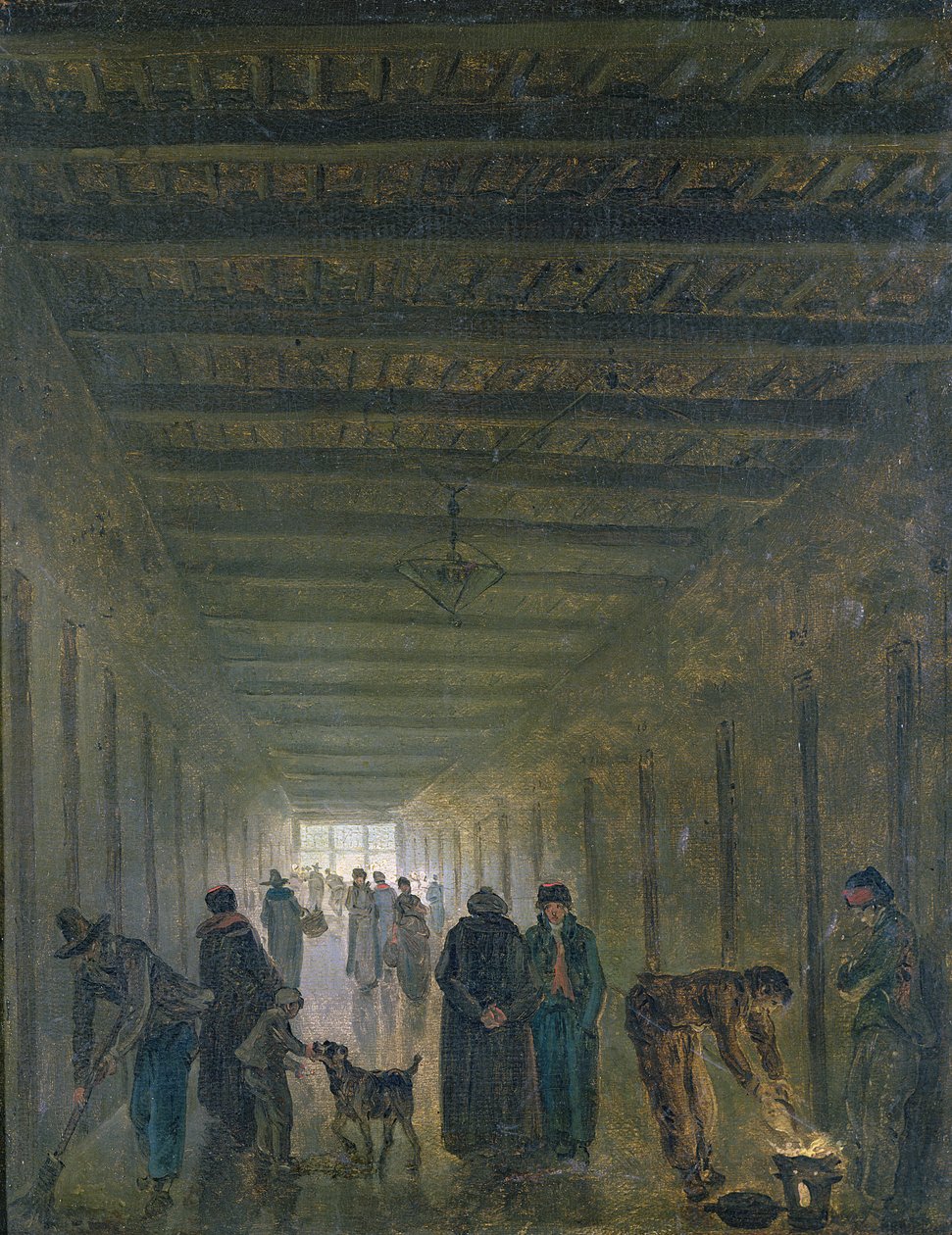 Corredor de la prisión de Saint-Lazare en 1793 de Hubert Robert