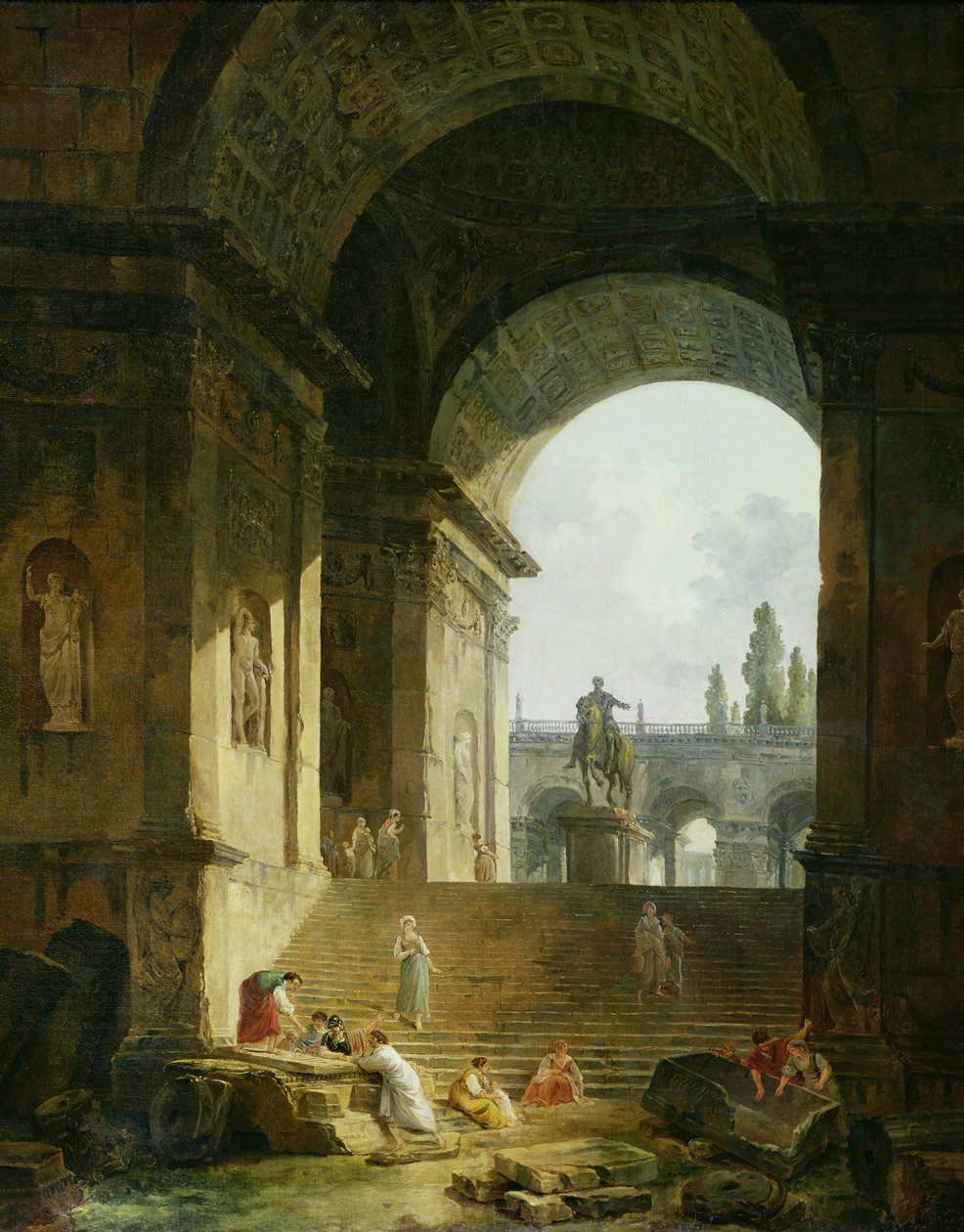 Vista pintoresca del Capitolio de Hubert Robert