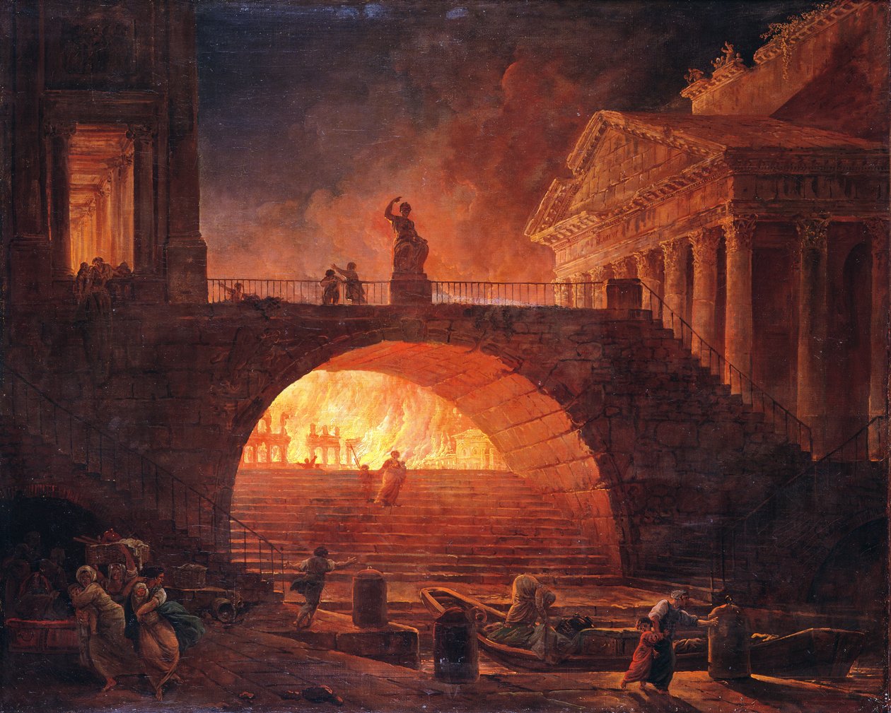 El Incendio de Roma, 18 de julio del 64 d.C. de Hubert Robert