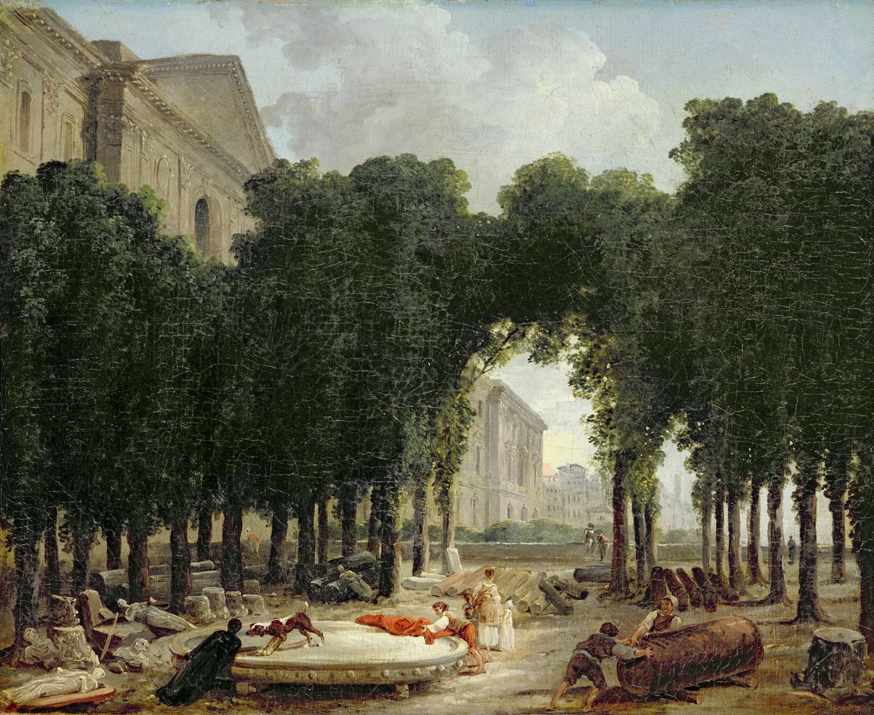 El Louvre y los jardines de la Infanta, 1798 de Hubert Robert