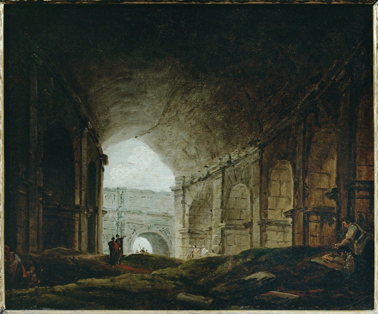 Interior del Coliseo, Roma ... de Hubert (circle of) Robert