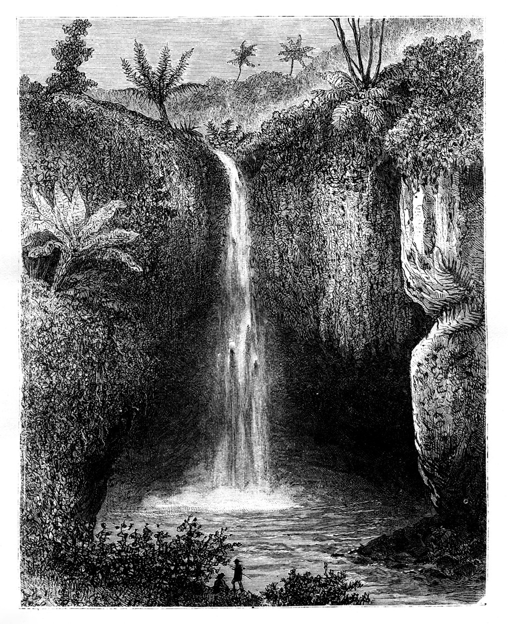 Caída del río, Tondano, Indonesia, siglo XIX de Hubert Clerget