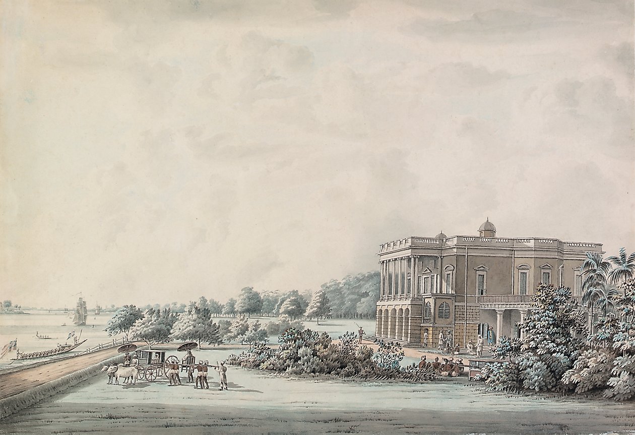 Casa de jardín de Lady Teignmouth en las orillas del Hooghly, Calcuta, después de 1797 de Hubert Cornish