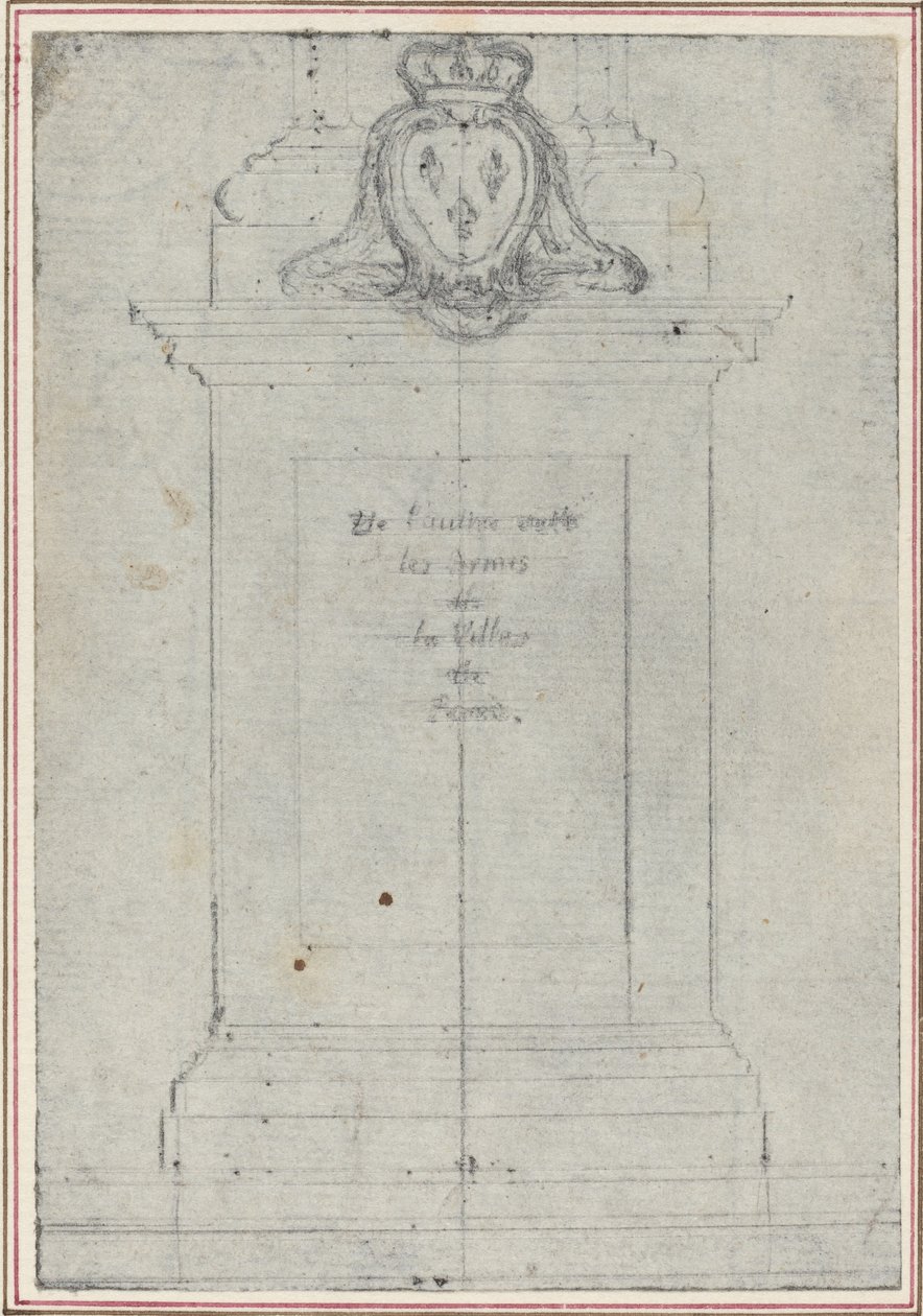 Un pedestal coronado por los brazos del rey de Francia de Hubert Francois Gravelot