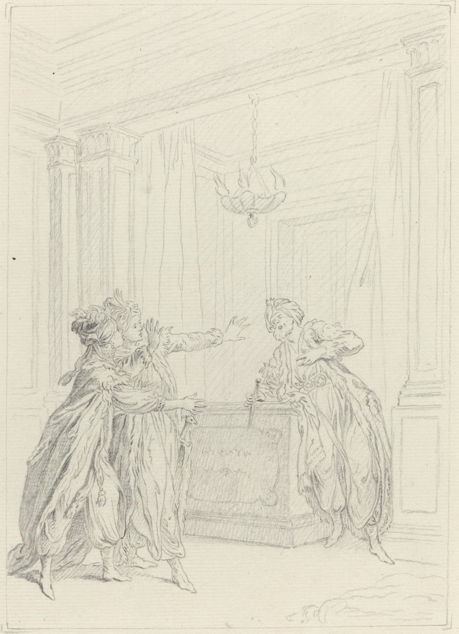 Calmine, quel objet vient Effrayer ma vue? de Hubert Francois Gravelot