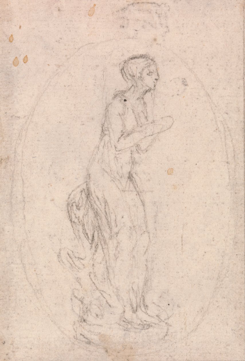 Diseño para un medallón: Figura de mujer de Hubert Francois Gravelot