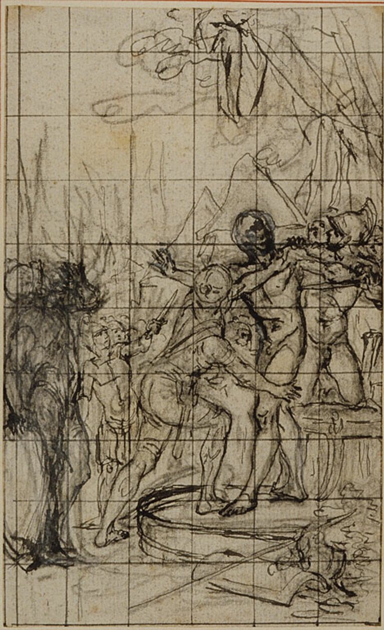 Estudio ampliado para una ilustración en Tácito "Tiberio, o los seis primeros libros de los Anales", Libro 1, Vol. 1 de Hubert Francois Gravelot