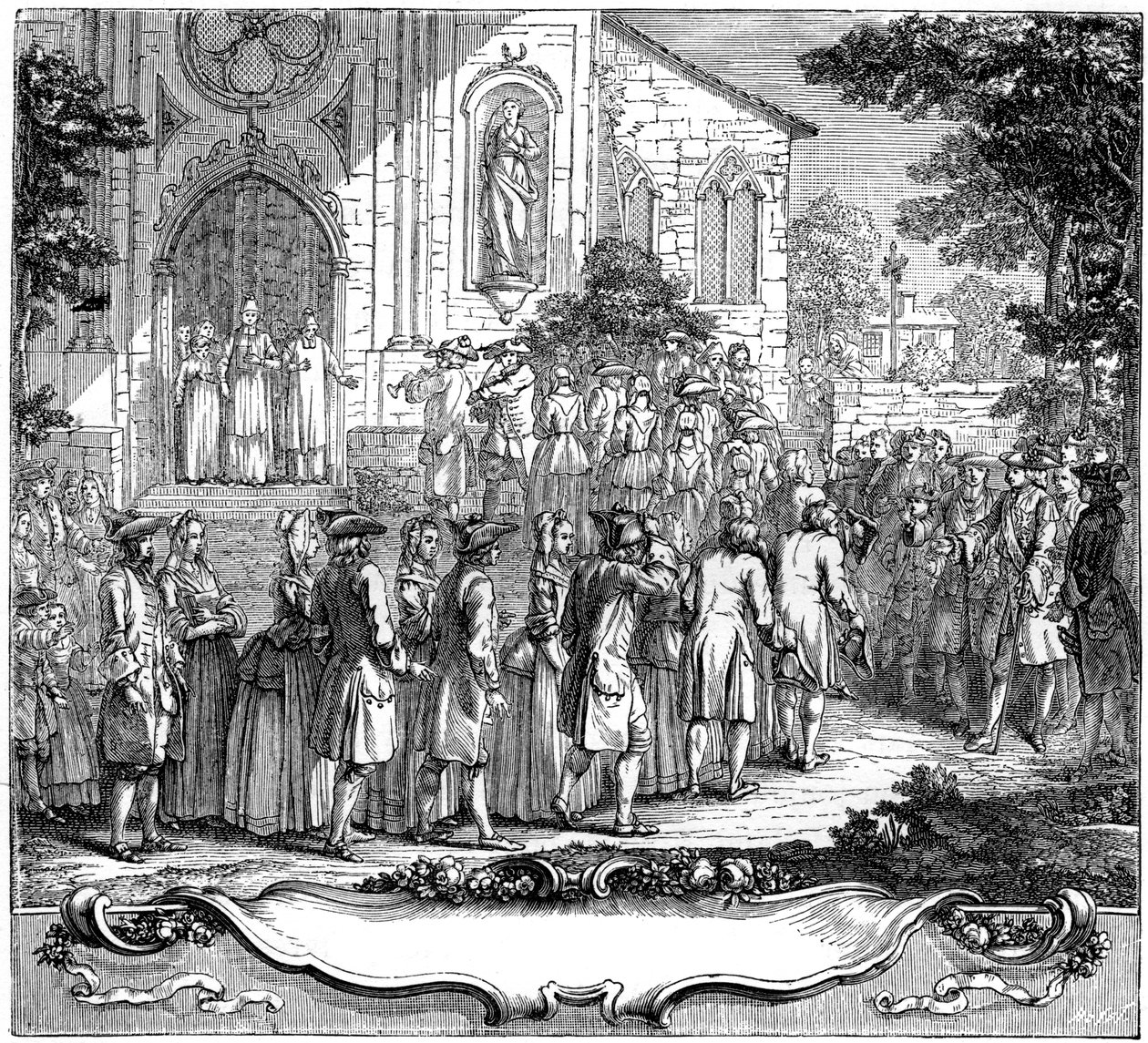 Matrimonio de diez chicas pobres, 1761, 1885 de Hubert Francois Gravelot