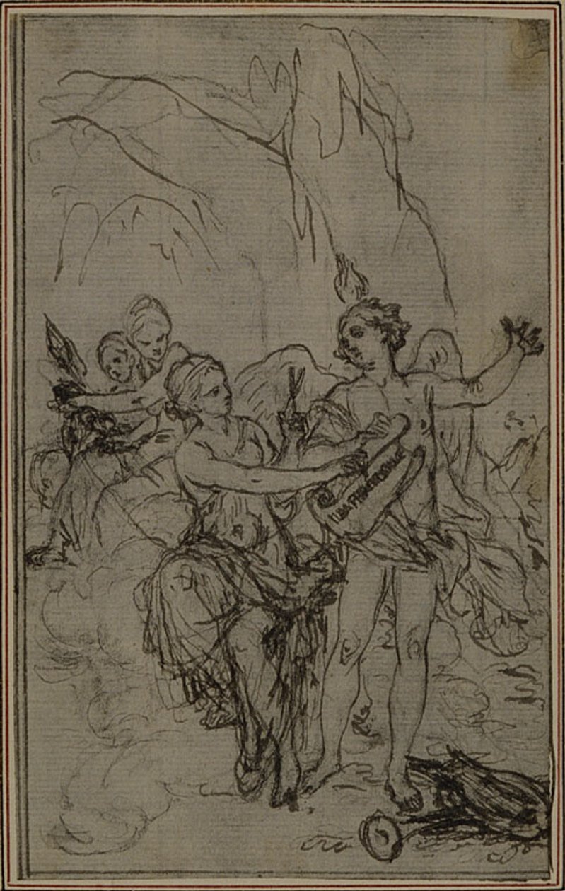 Estudio: Viñeta-Frontispicio para "La Pharsale" de Lucain de Hubert Francois Gravelot
