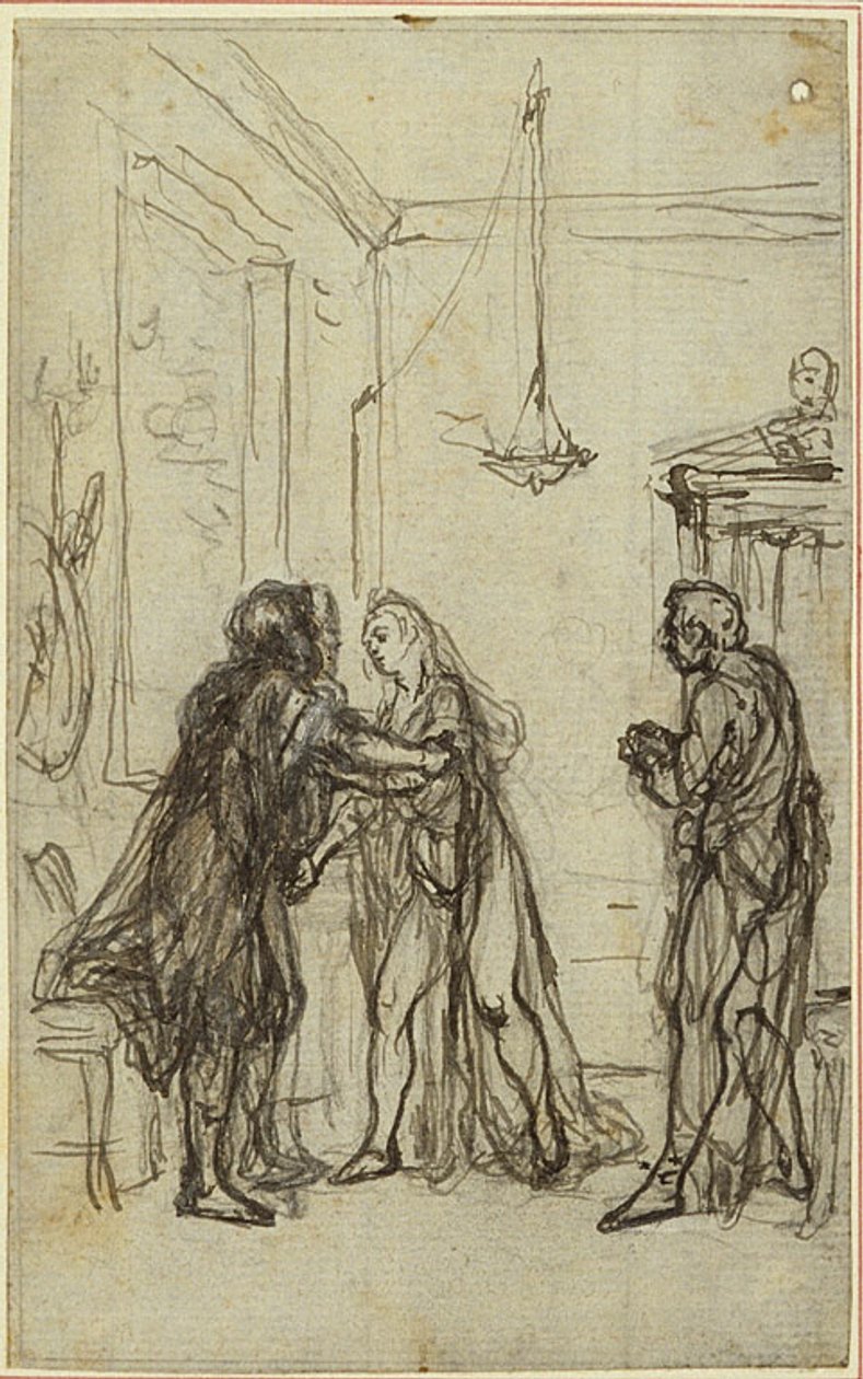 Estudio para "La Pharsale" de Lucain, Canto II de Hubert Francois Gravelot