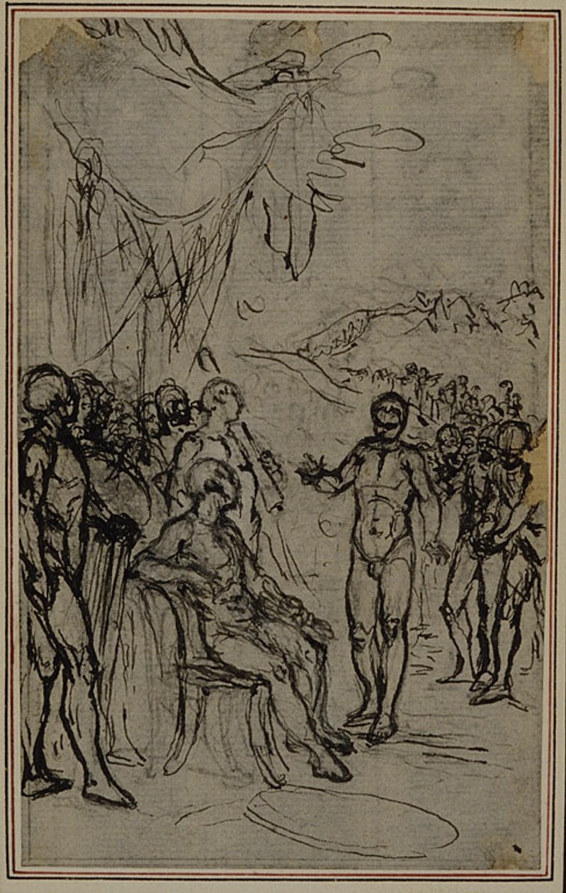 Estudio para "La Pharsale" de Lucain, Canto IV de Hubert Francois Gravelot