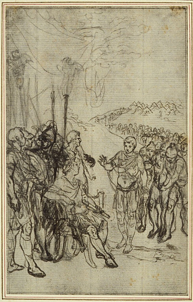 Estudio para "La Pharsale" de Lucain, Canto IV de Hubert Francois Gravelot