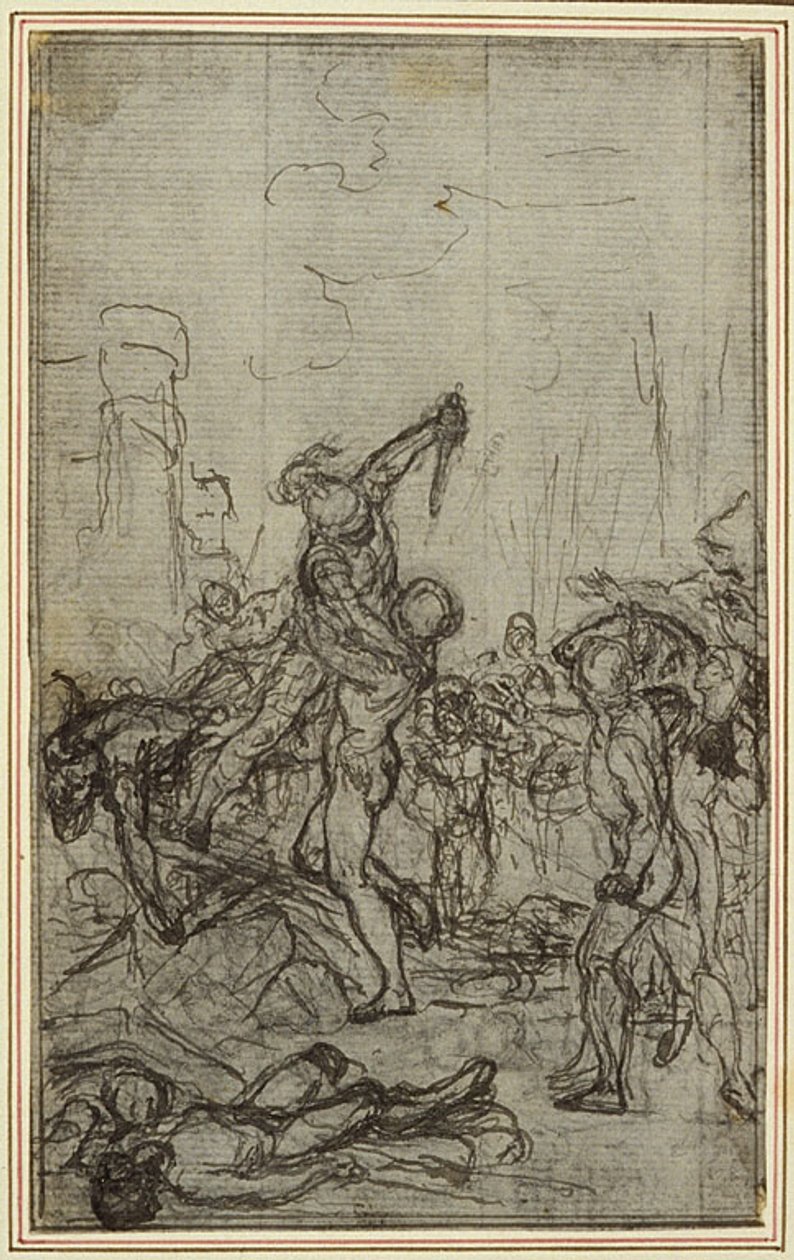 Estudio para "La Pharsale" de Lucain, Canto IV de Hubert Francois Gravelot