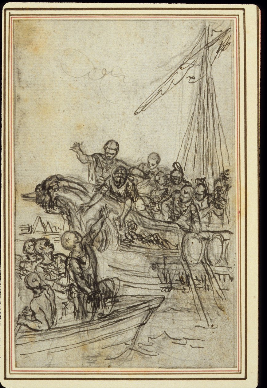 Estudio para "La Pharsale" de Lucain, Canto VIII de Hubert Francois Gravelot