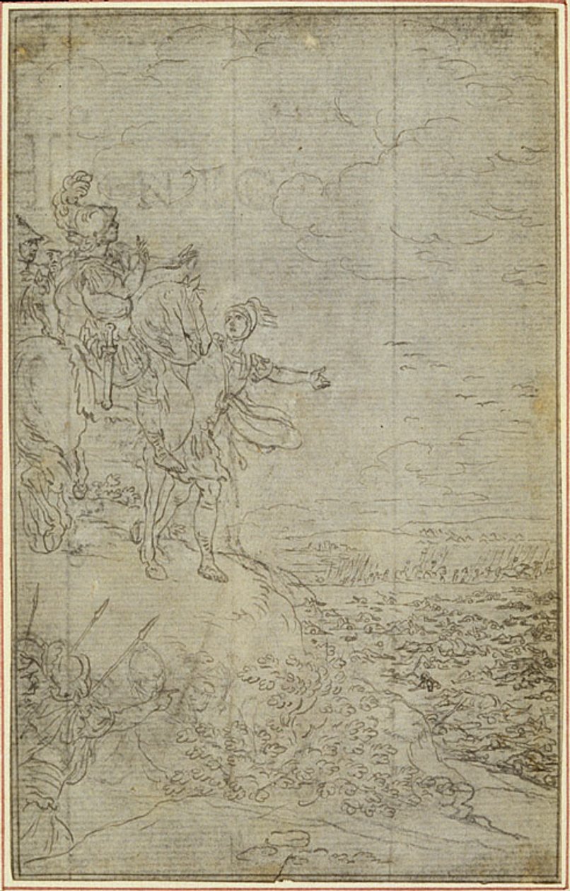 Estudio para "La Pharsale" de Lucain, Canto VII de Hubert Francois Gravelot