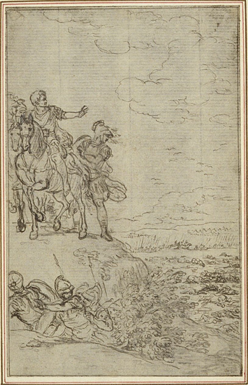 Estudio para "La Pharsale" de Lucain, Canto VII de Hubert Francois Gravelot