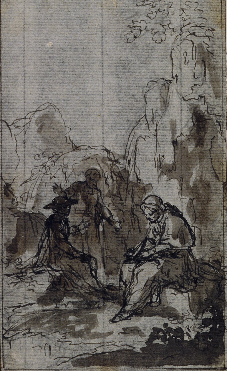Estudio para la viñeta de la "Vie du Venerable don Juan de Palafox" del abate Dinouart, p. 391. de Hubert Francois Gravelot