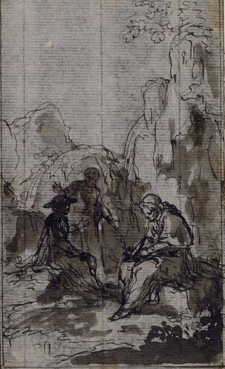 Estudio para la viñeta de la "Vie du Venerable don Juan de Palafox" del abate Dinouart, p. 391. de Hubert Francois Gravelot