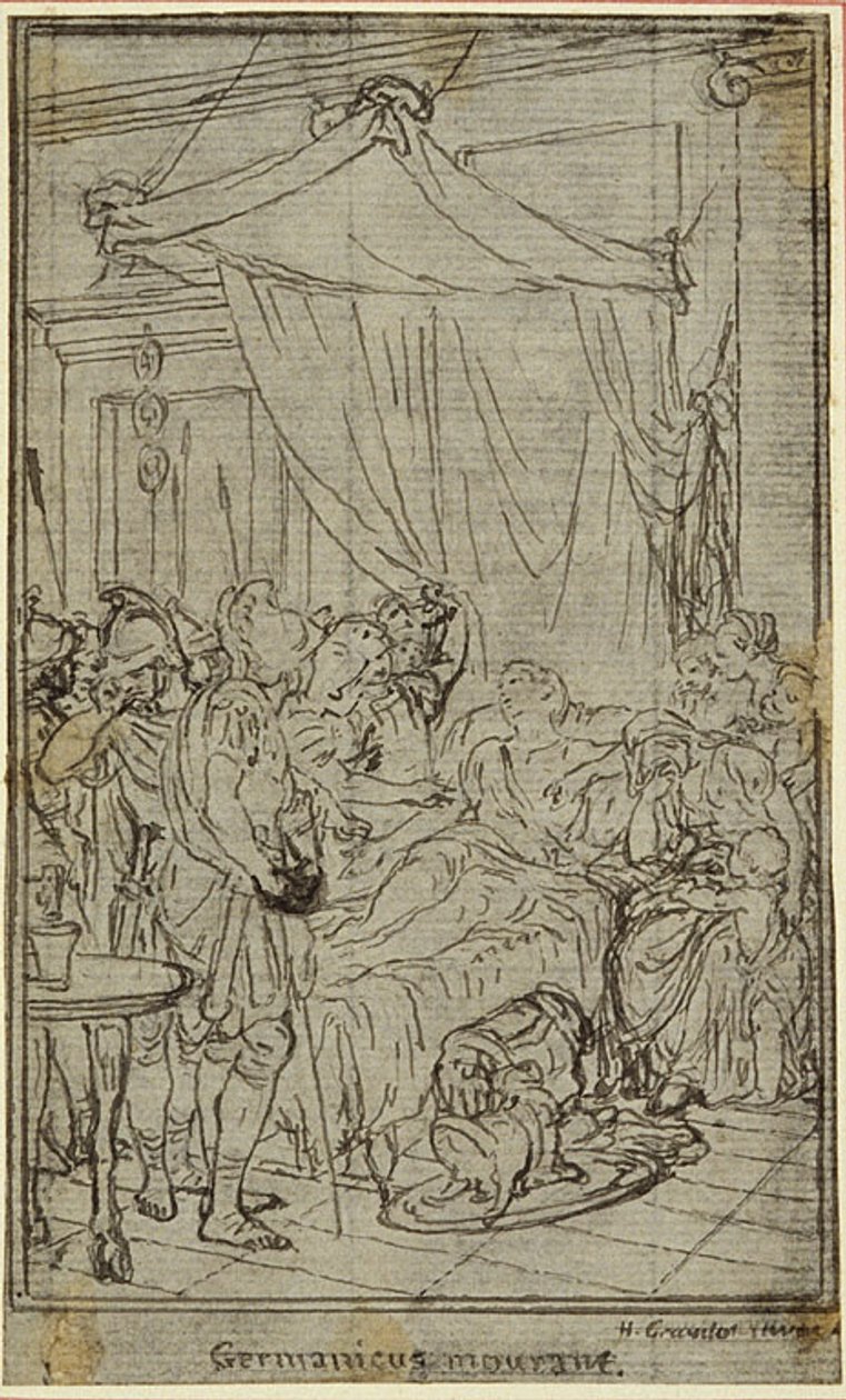 Estudio para una ilustración en Tácito "Tiberio, o los seis primeros libros de los Anales" Libro II, Vol. 1 de Hubert Francois Gravelot