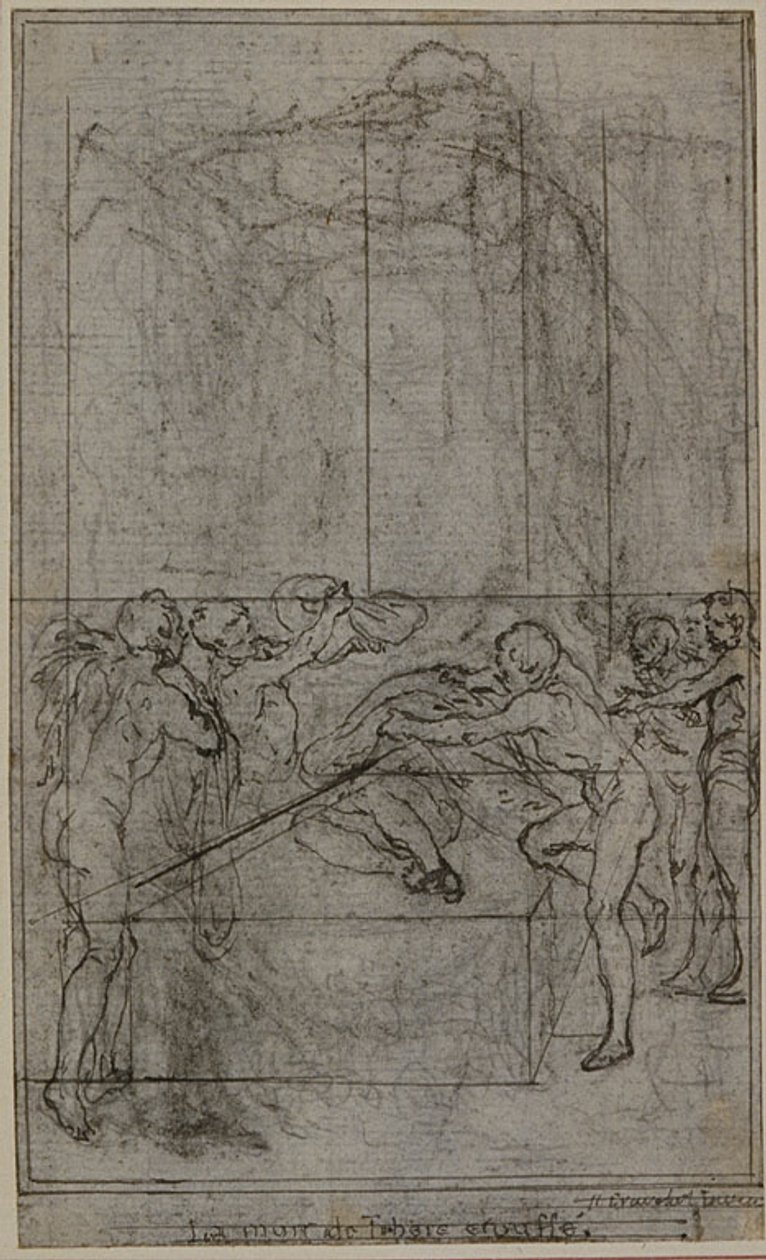 Estudio para una ilustración en Tácito "Tiberio, o Los Seis Primeros Libros de los Anales", Libro VI, Vol. 3, 1er Estudio de Hubert Francois Gravelot