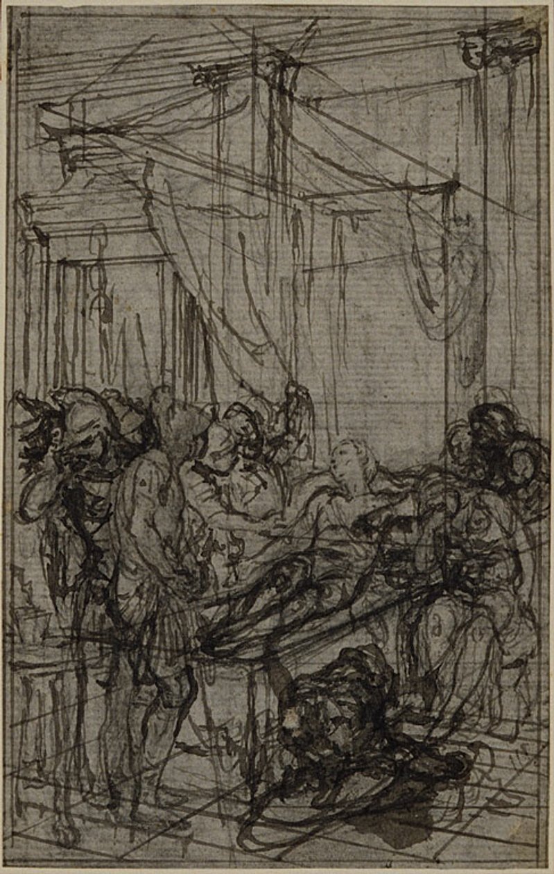 Estudio para una ilustración en Tácito "Tiberio, o los seis primeros libros de los Anales" Libro II, Vol. 1 de Hubert Francois Gravelot