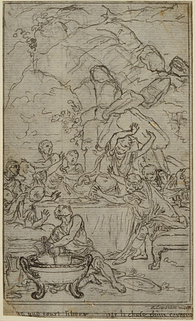 Estudio para una ilustración en Tácito "Tiberio, o Los Seis Primeros Libros de los Anales", Libro IV, Vol. 2, 2º Estudio de Hubert Francois Gravelot
