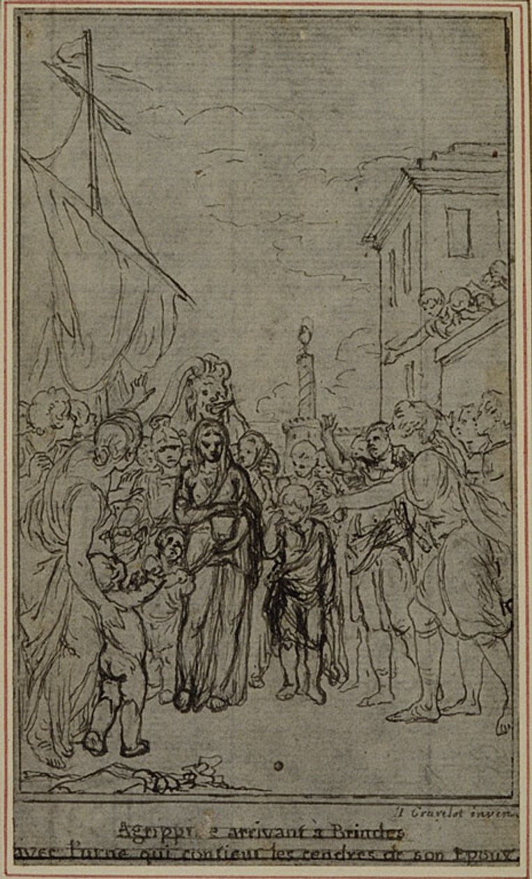 Estudio para una ilustración en Tácito "Tiberio, o Los Seis Primeros Libros de los Anales", Libro III, Vol. 2, 2º Estudio de Hubert Francois Gravelot